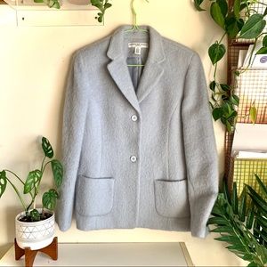 Pale Blue Wool-Blend Blazer- 10P
